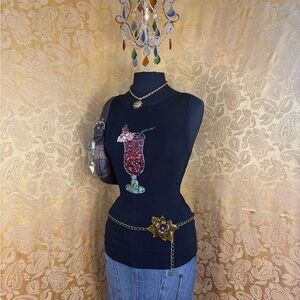 ✨Vintage 90s Boho Slinky Sequins Cocktail Tank Top✨